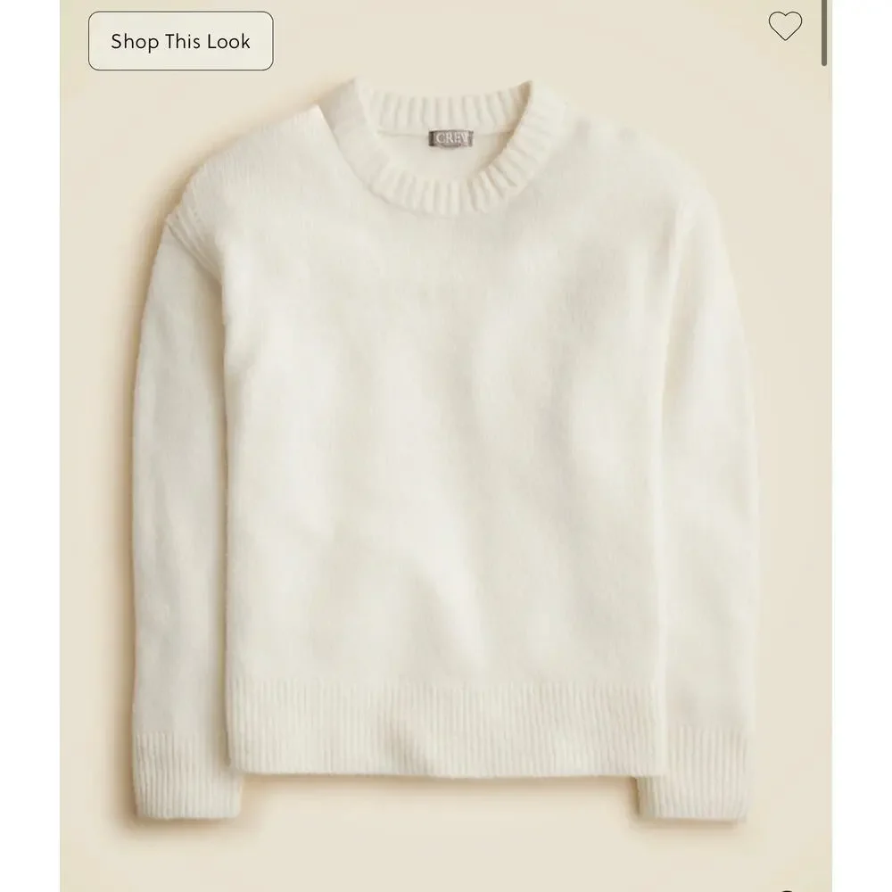 J. Crew Relaxed Crewneck Pullover Heather Ivory NWT size XS